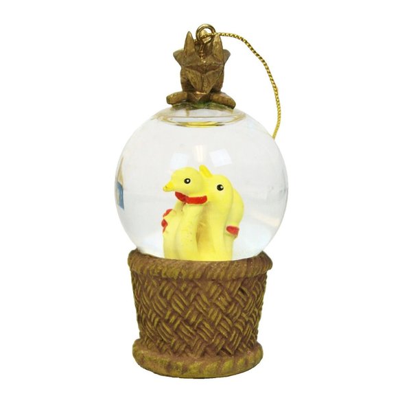 International Bazaar 6 Days of Christmas Snow Globe Ornament Geese A Laying - Picture 3 of 6